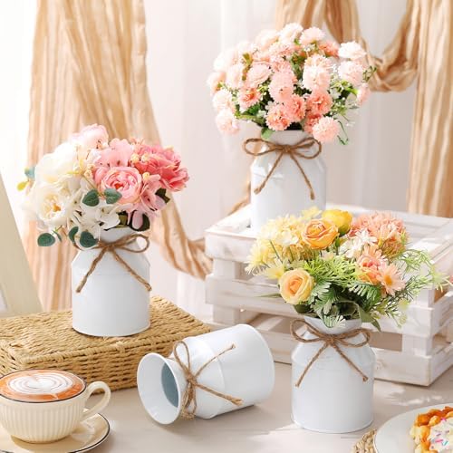 Domensi 12 Pcs Farmhouse Metal Flower Vase Decor