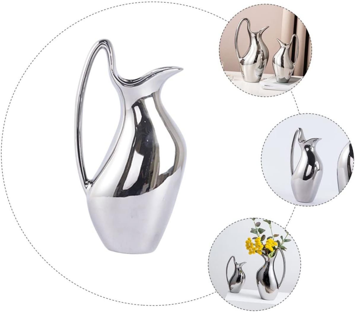 Bestyard Creative Pitcher Ceramic Vase for Home Office Decor