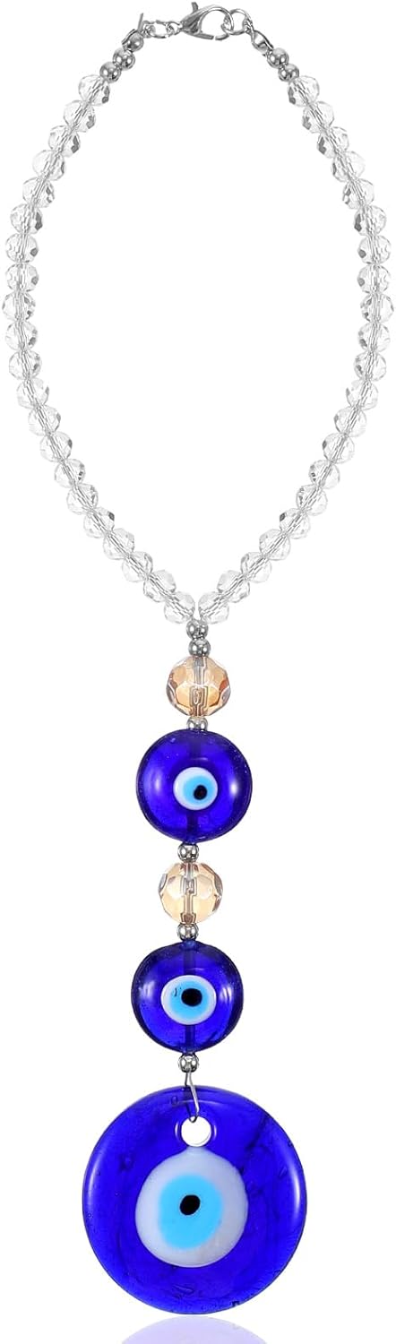 Evil Eye Car Charm Hanging Ornament Blue Round Shape