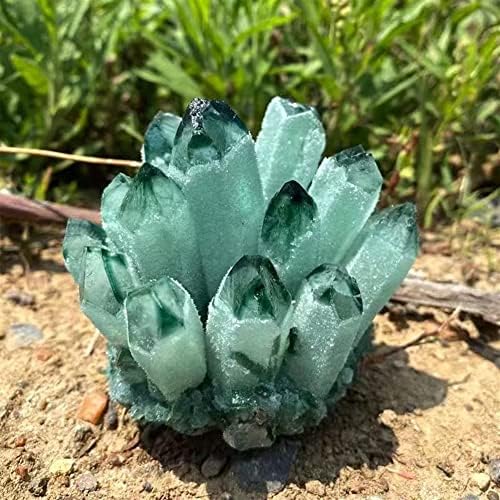 PEKMAR Green Ghost Phantom Quartz Crystal Cluster Home Decor