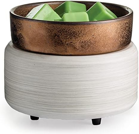 2-In-1 Candle and Fragrance Warmer with Whitewashed Bronze