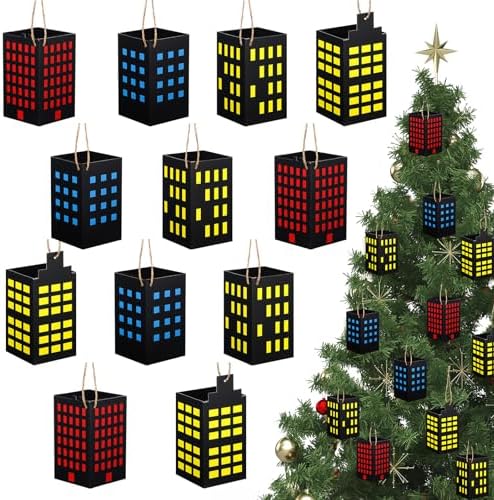 16 Pcs Hero Cityscape Paper Boxes Hanging Decorations