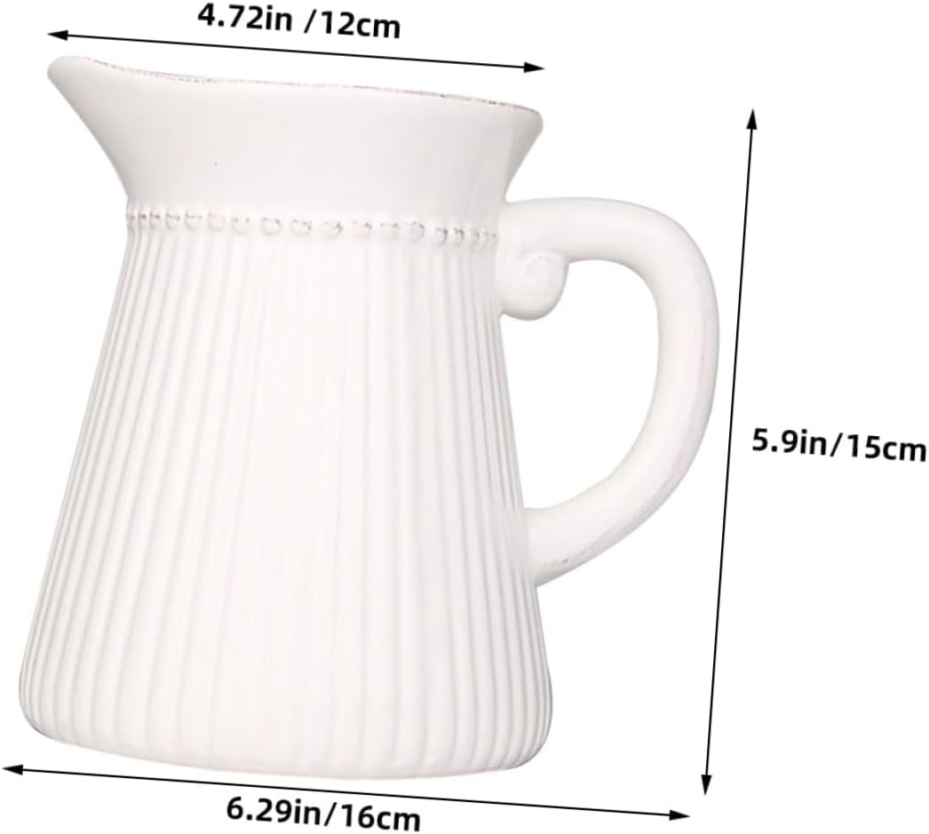 BESTYASH White Ceramic Flower Vase Simple Decorative Design