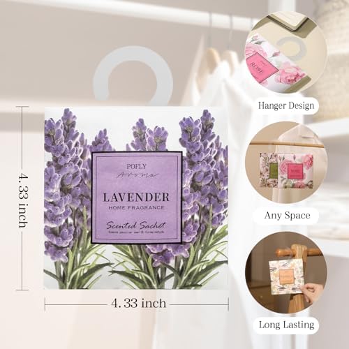 12 Pack Lavender Scented Sachets for Drawer and Closet