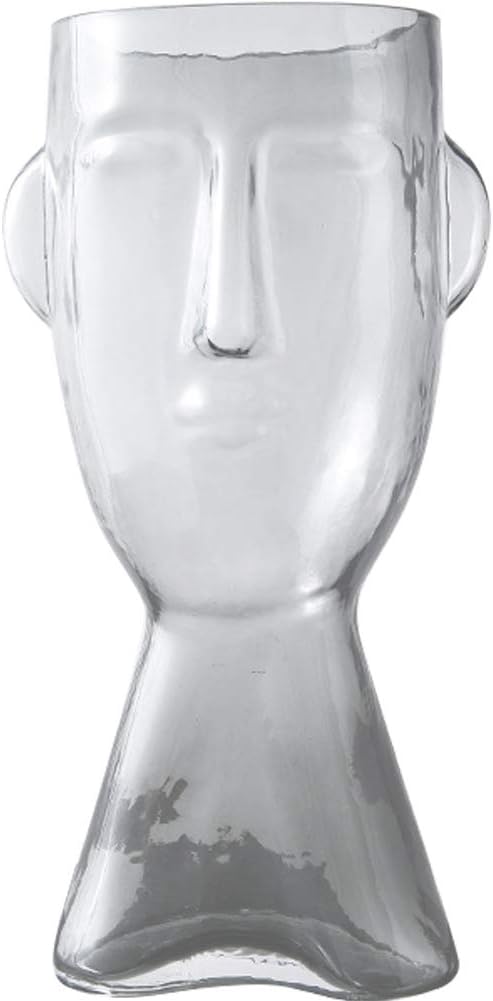 Floral Vase Glass Decorative Large Head Planter Urn