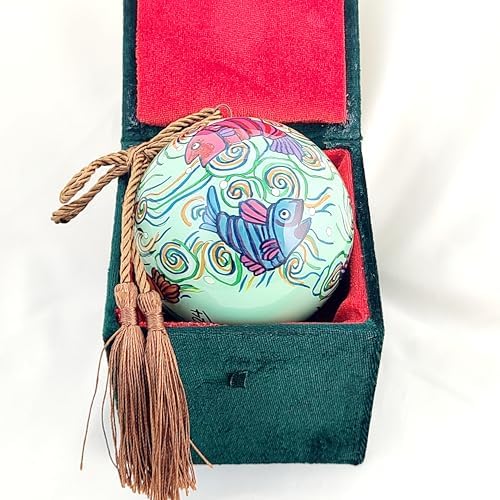 Handmade Painted Glass Fish Ornament with Gift Box