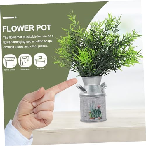 Amosfun Vintage Rustic Iron Flower Vase 2pcs