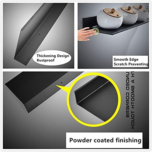 Z Metnal Floating Wall Shelves 20 Inch 2 Pack Matt Black