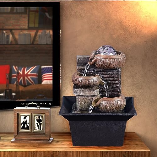 3-Tier Tabletop Fountain for Indoor Zen Relaxation
