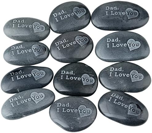 SUNYIK Black Engraved Inspirational Stones for Mothers Day or Fathers Day
