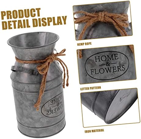 Rustic Iron Flower Bucket for Home and Office Decor