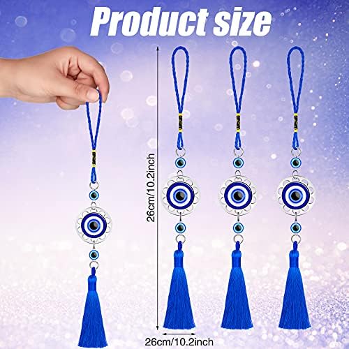 Hicarer Blue Resin Evil Eye Car Hanging Ornament Set