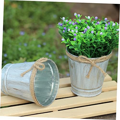 Cabilock Vintage Galvanized Metal Pitcher Vase 2pcs