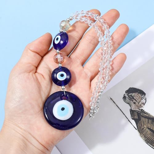 Evil Eye Car Charm Hanging Ornament Blue Round Shape