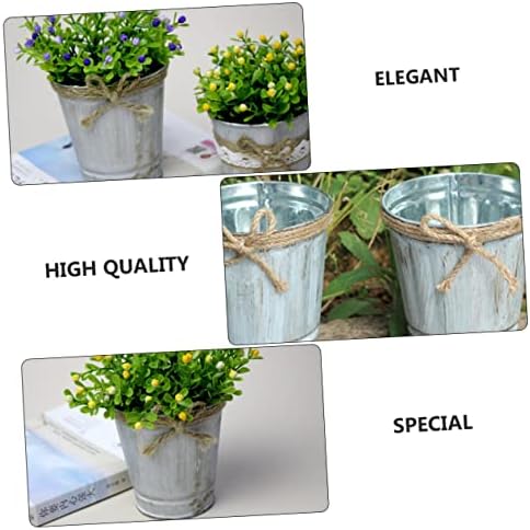 Cabilock Vintage Galvanized Metal Pitcher Vase 2pcs