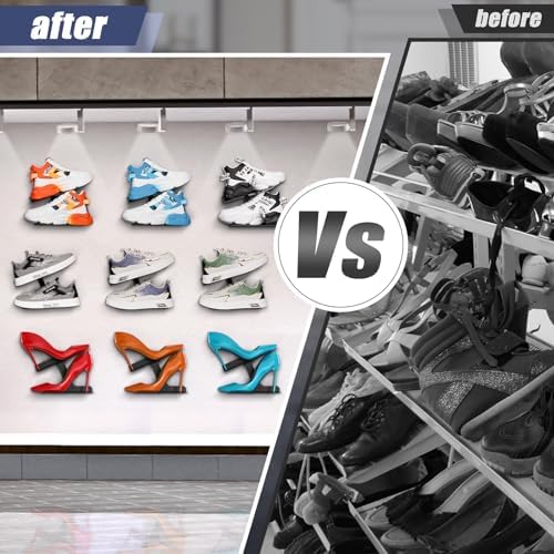Stylish Floating Shoe Shelves Wall Mount Organizer