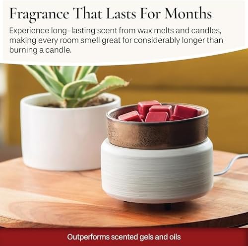 2-In-1 Candle and Fragrance Warmer with Whitewashed Bronze
