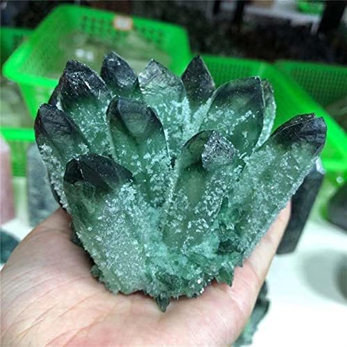 PEKMAR Green Ghost Phantom Quartz Crystal Cluster Home Decor
