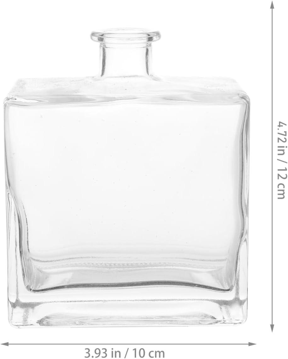 Square Flat Glass Aromatherapy Vase for Home Decor