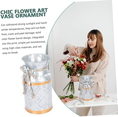 Modern Iron Flower Bucket for Home Decor