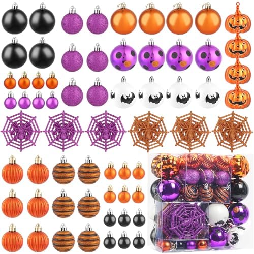 Fruasio Halloween Ornaments 61PCS Shatterproof Set