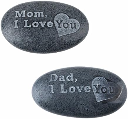 SUNYIK Black Engraved Inspirational Stones for Mothers Day or Fathers Day