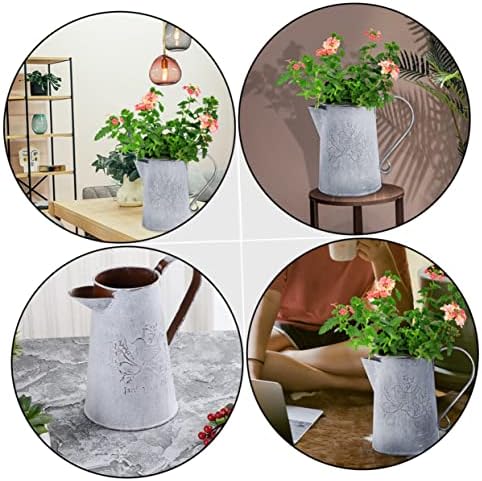 SUPVOX 2pcs Retro Iron Flower Buckets for Home Decor