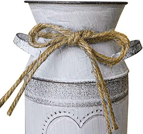 MISIXILE Vintage Galvanized Milk Can Flower Vase