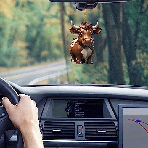 Cute Cartoon Cow Hanging Ornament for Home and Car