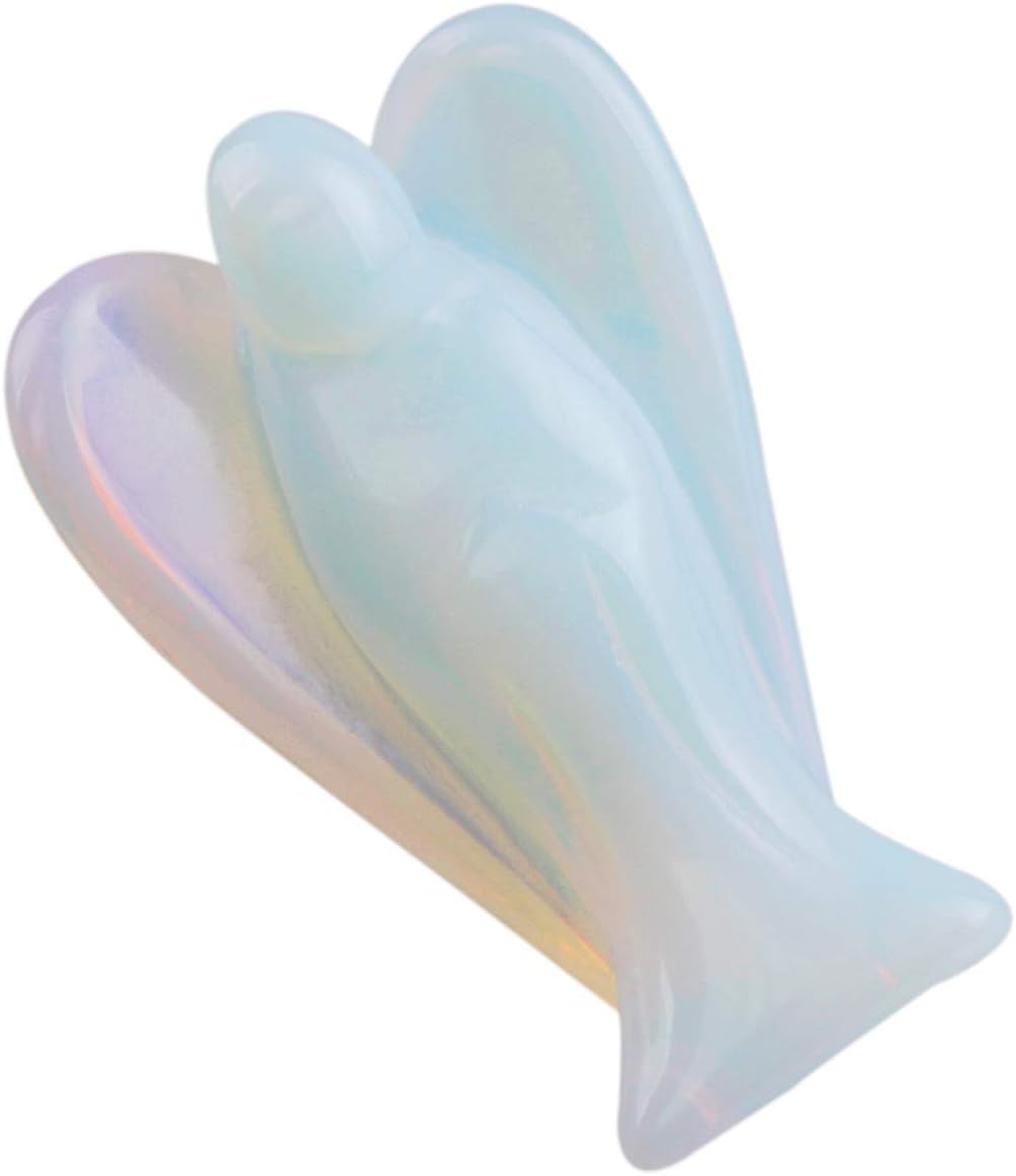 Rockcloud Healing Crystal Puff Hearts Guardian Angel Set Opalite