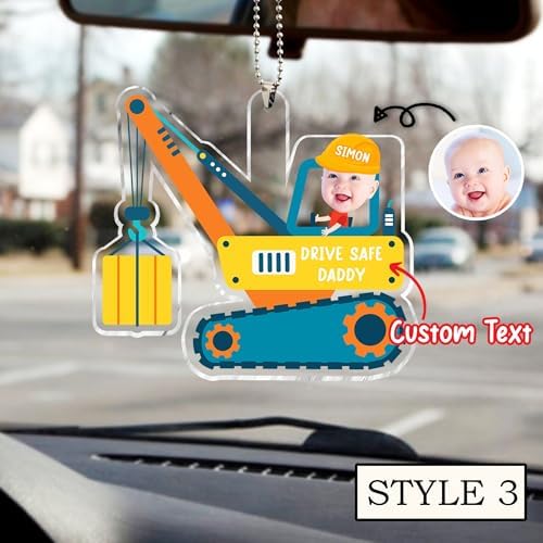 Personalized Photo Car Hanger for Dad Father Happy Fathers Day 2024 Gift