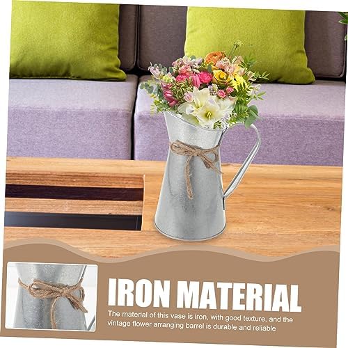 Retro European-Style Dried Flower Iron Bucket Decorative Vase