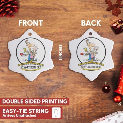 3dRose Funny Stay at Home Dad Job Snowflake Ornament 3 Inch