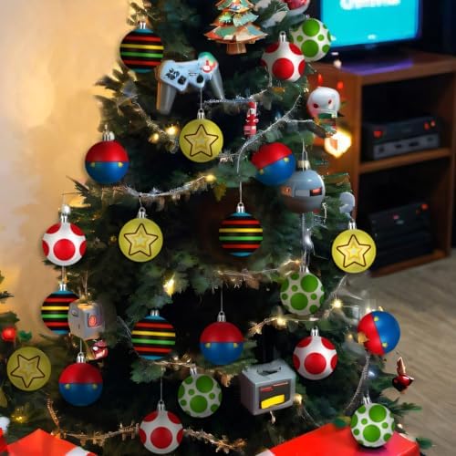 15 Pcs Glittering Christmas Balls Ornament Set