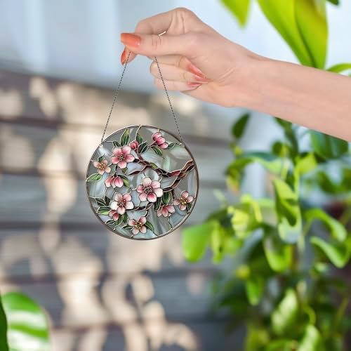 Cherry Blossom Branch Acrylic Window Hanging Ornament