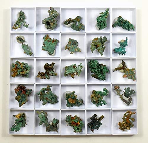 HQRP Green Orange Copper Cluster in Box Natural Collectible Gemstone