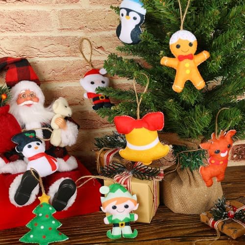 Whaline 8Pcs 3D Felt Christmas Ornament Set