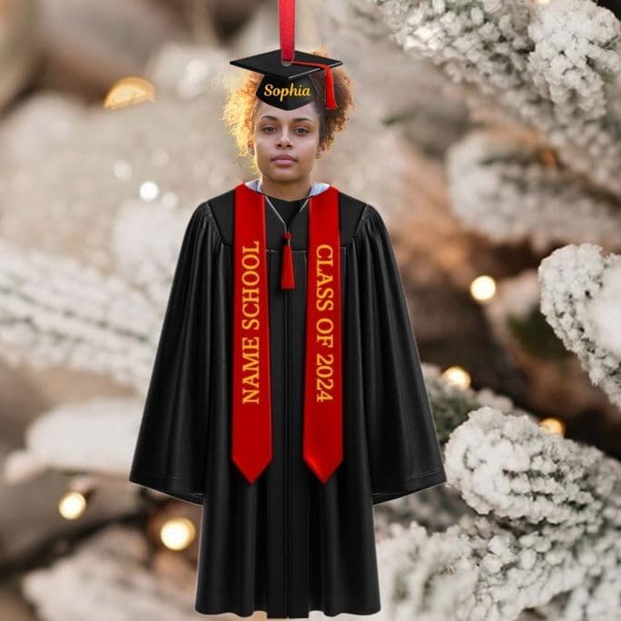Personalized Upload Photo Graduation Ornament 2025
