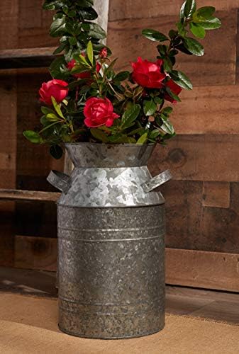 DII Galvanized Metal Milk Can Decor Rustic Farmhouse Silver