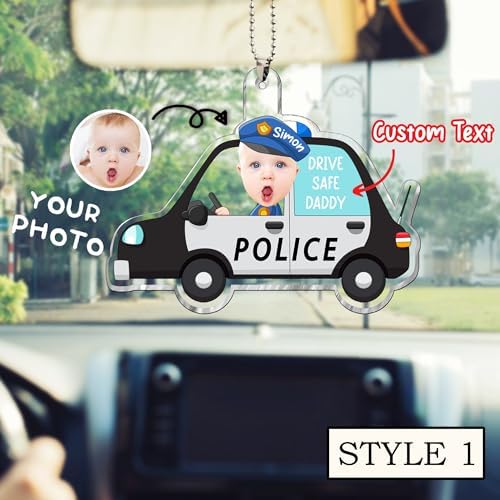 Personalized Photo Car Hanger for Dad Father Happy Fathers Day 2024 Gift
