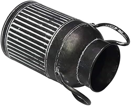 Farmhouse Galvanized Bucket Vase - Black