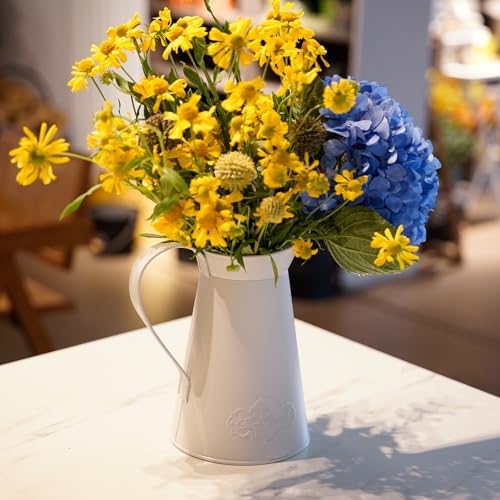 Rustic Metal Farmhouse Flower Vase Large Leakproof Pitcher