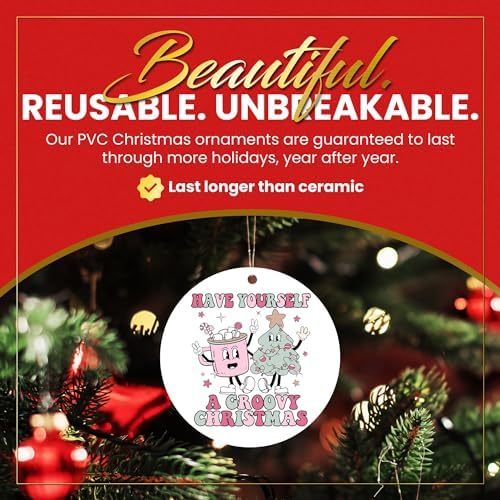 Have Yourself A Groovy Christmas Ornament 3 Inch Round PVC