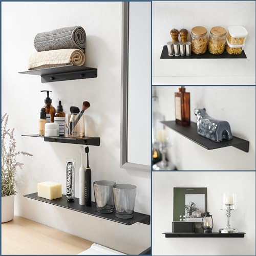 JOOM Metal Wall Floating Shelf - Black 8 Inch