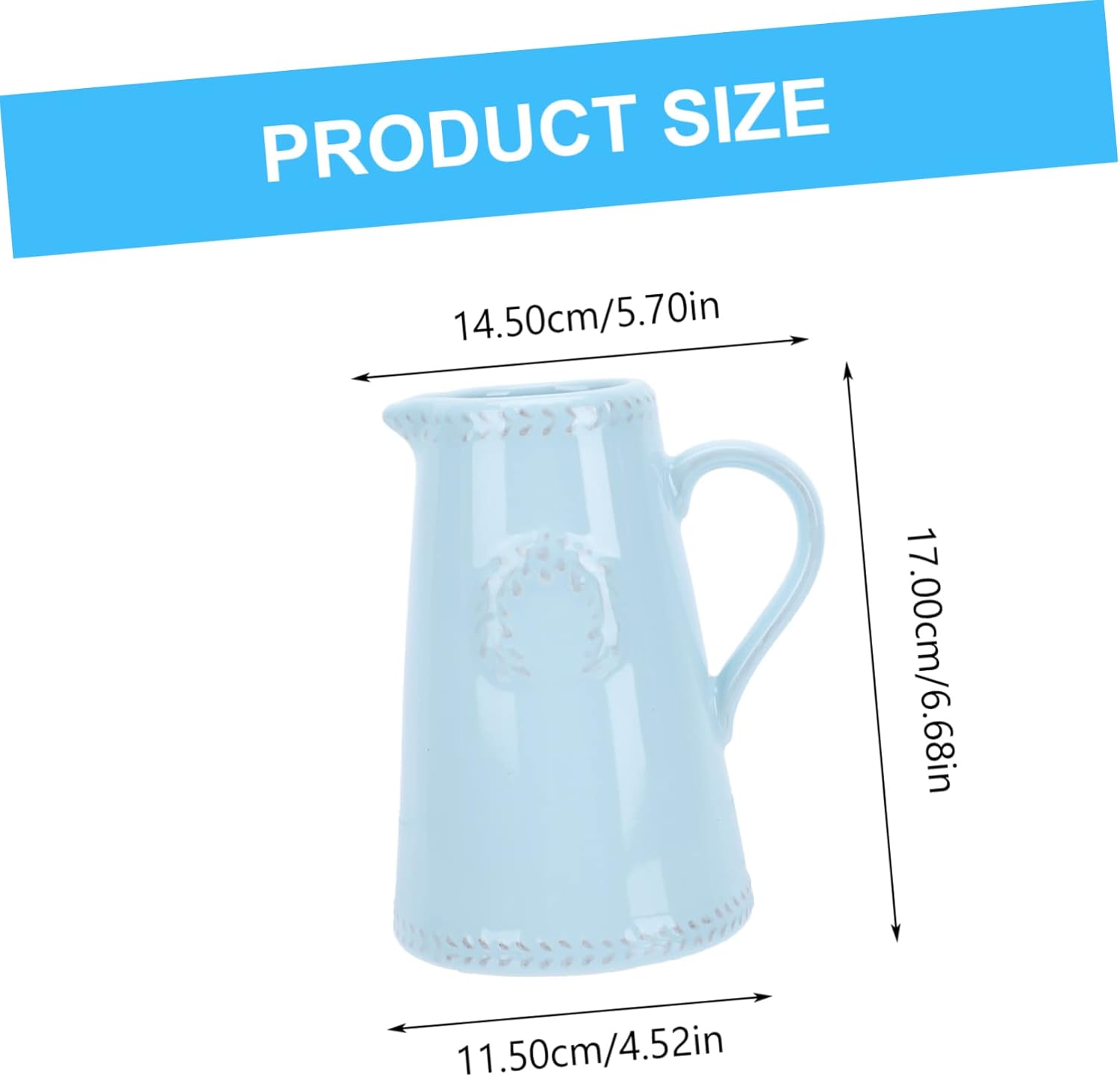 1 Pc Chic Blue Ceramic Flower Vase Elegant Home Decor