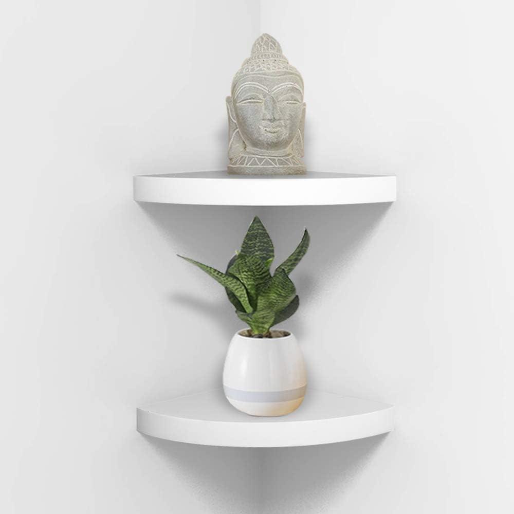 Ahdecor White Corner Shelves Set of 2