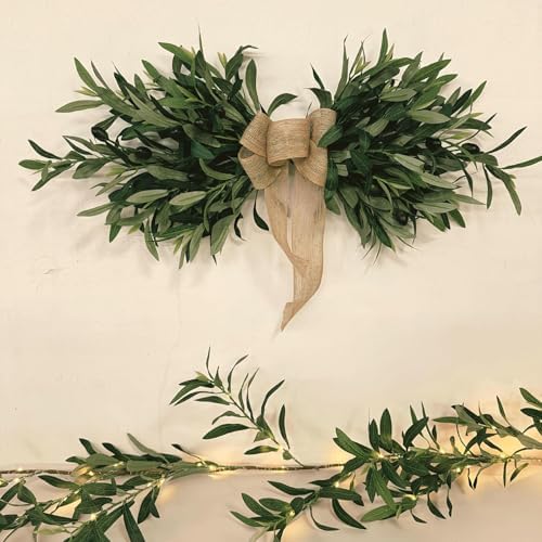 Wnvivi 236 Inch Artificial Olive Flower Swags Wreath