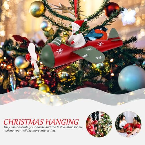 PRETYZOOM Funny Santa Airplane Ornament Christmas Tree Decoration