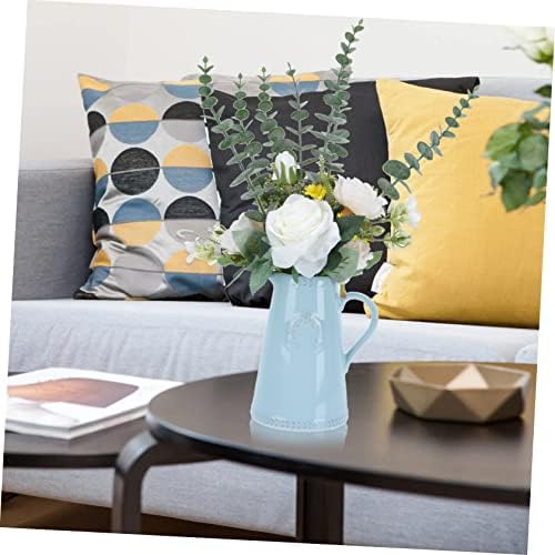 Artistic Chic Rustic Blue Ceramic Flower Vase