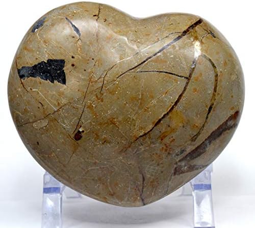 Large 3lb Septarian Dragon Stone Puffy Heart with Display Stand